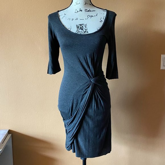 All Saints Gray Twain Jersey Knit Dress Size 4 - Picture 5 of 10